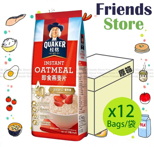 [40007729F] QUAKER - [Full Case] Instant Oatmeal Foil (紅色) (800g X 12) 增量裝隨機發放