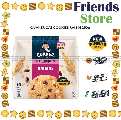 [40007729E3] QUAKER - Oat Cookies with Raisins (Dealer's Goods of HK / Bag of 10 Sachets)