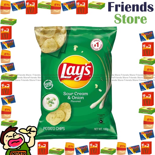 [4000219B] LAY'S - (家庭大包裝) Sour Cream & Onion Flavored Potato Chips (180g X 1)