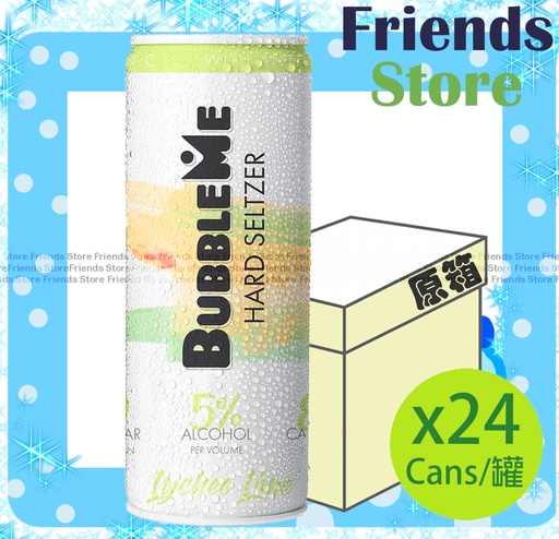 [400445FF] BUBBLEME - [原箱] 荔枝青檸風味 零糖份氣泡酒 (330毫升 X 24)