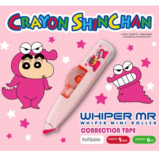 [19023B] 普樂士 - 蠟筆小新 X WHIPER MR 改錯帶機 W5mm X L6m (粉紅色) WH-615-CS-P