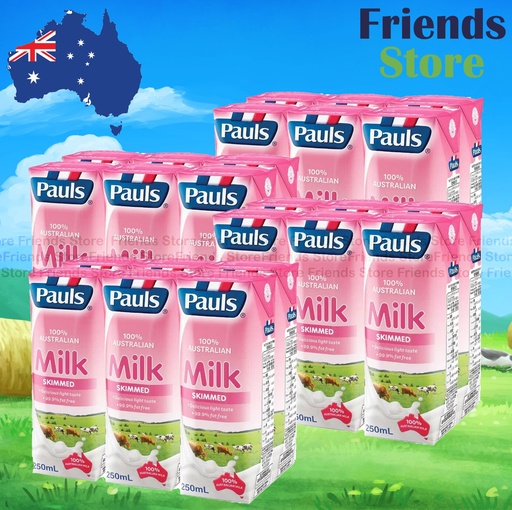 [4004421DF] 保利 - [原箱] <細盒裝> 脫脂牛奶  飲品 (紅) (250毫升 X 6 X 4)