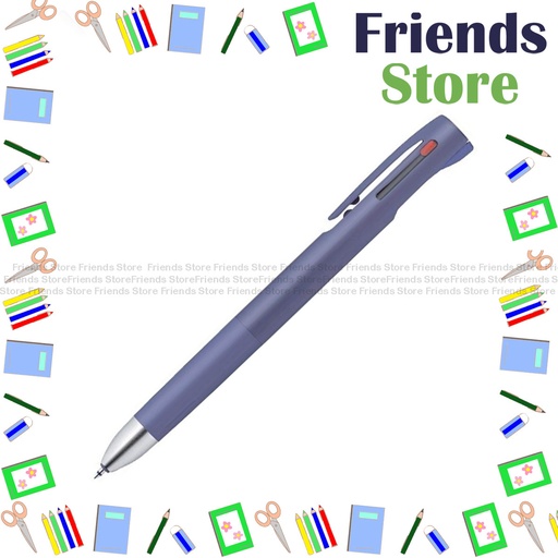 [12102B1] Zebra 斑馬牌 - Blen 3-Colour Emulsion Ink Ball-point Pen 0.5mm Dark Grey Blue Barrel   (B-B3AS88-BIZ-DB)
