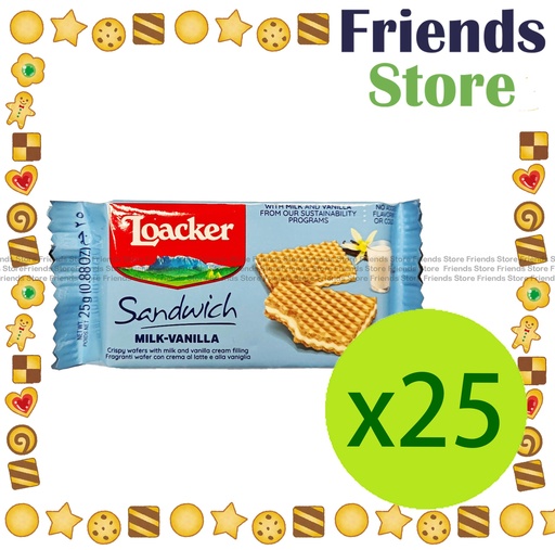 [4TM2H2F] Loacker - [原盒] (家庭裝)萊家 雲呢嗱 威化(25g x 25包)