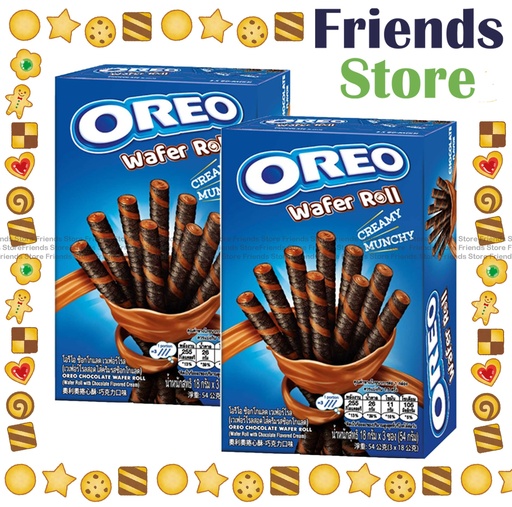 [4im8d] Oreo - Wafer Roll Chocolate Flavour (18g X 3) X 2 (Packing Randomly Dist.)