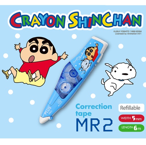 [19023D] PLUS - Crayon Shinchan蠟筆小新 X WHIPER MR2 Correction Tape W5mm X L6m (BLUE)  WH-645-CS-S