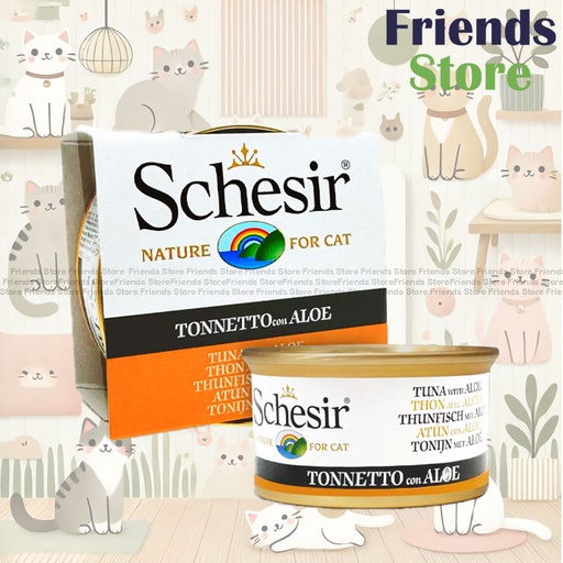 [SCH750099] Schesir - 143 All Natural Tuna Aloe Vera Rice Canned Cat Food 85g All-round Health Canned Cat Food
