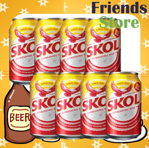 [400140A] SKOL - Canned beer (330ml X 8) SKOL
