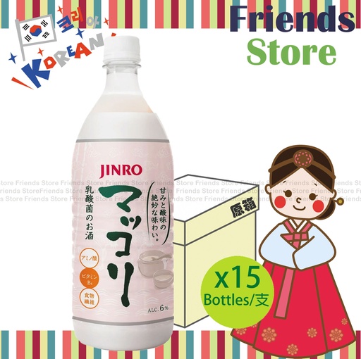 [4005272F] 真露 - [原箱] 真露韓國米酒 (1公升 X 15)  最佳飲用日期:2025年10月或之後