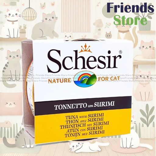 [SCH750068] Schesir - 136 All Natural Tuna Crab Meat Rice Canned Cat Food 85g All-round Health Canned Cat Food