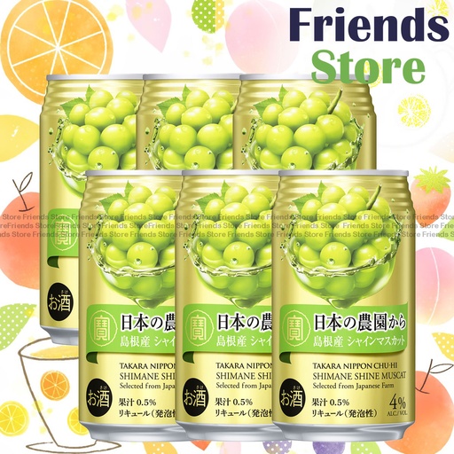 [40109B] Takara - Japan Nippon Chu-Hi Nihon Nouen Shine Muscat Flavour 提子味  (350ml X 6)