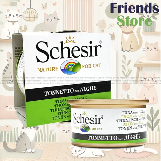 [SCH750082] Schesir - 142 All Natural Tuna Seaweed Rice Canned Cat Food 85g All-round Health Canned Cat Food