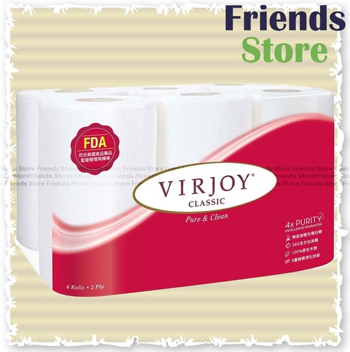 [130165B] VIRJOY - Classic Kitchen Towels (Pack of 6 Rolls)