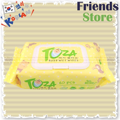 [4140] TOZA - Baby Wet Wipes with cap 60s (Parallel Imported/ Packing Randomly Distribued)