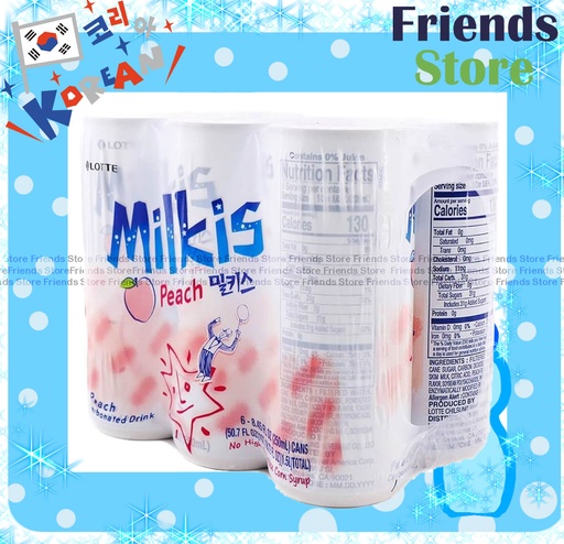 [400789N5] 樂天 - Milkis  <香桃味> 忌廉溝鮮奶 (250毫升 X 6) 包裝隨機發放  最佳飲用日期：2025年8月29日