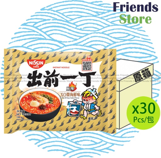 [400115JF] 日清食品 - [原箱] (港版) 出前一丁 全辛滋味系列 麻辣XO醬海鮮味即食麵  (100克 X 30) 