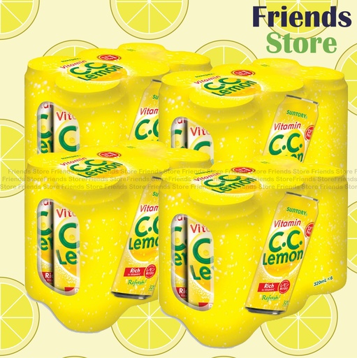 [400149AF] 三得利 - [原箱] 罐裝 C.C. Lemon 氣泡檸檬飲料 (320毫升 X 6 X 4)