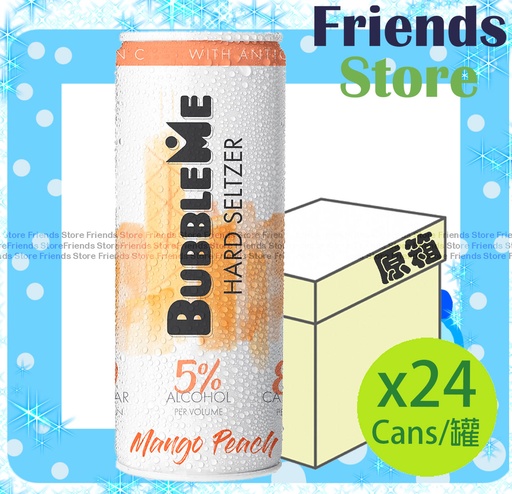 [400445GF] BUBBLEME - [原箱] 芒果香桃風味 零糖份氣泡酒 (330毫升 X 24)