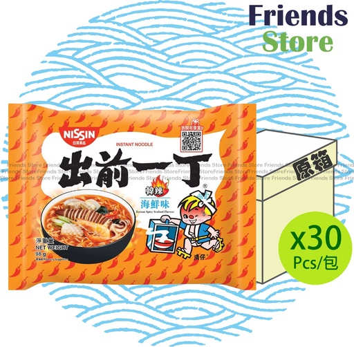 [400115LF] 日清食品 - [原箱] (港版) 出前一丁 全辛滋味系列 韓辣海鮮味即食麵  (98克 X 30) 