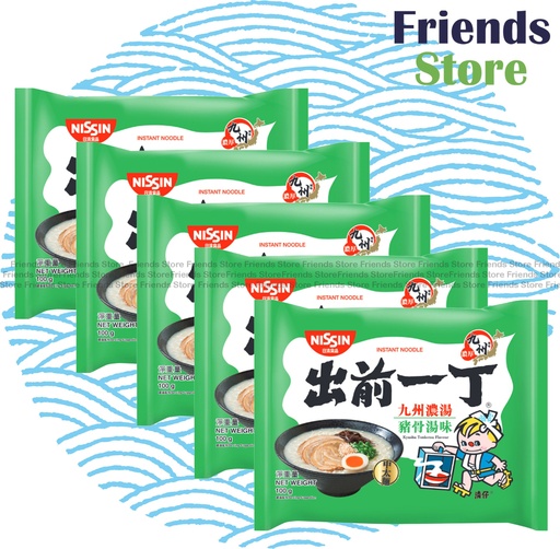 [400115B] 日清食品 - (港版) 出前一丁 九州濃湯豬骨湯味即食麵  (100克 X 5) 