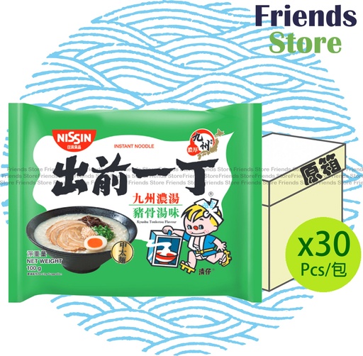 [400115BF] 日清食品 - [原箱] (港版) 出前一丁 九州濃湯豬骨湯味即食麵  (100克 X 30) 