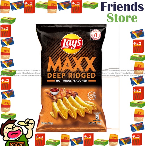 [4007633B9B] LAY'S - Maxx Deep Ridged Hot Wing Flavored Potato Chips (100g X 1)BBD:on/after 25 AUG 2025