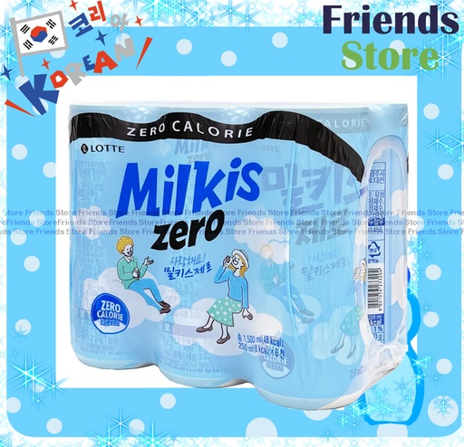 [400789N2] Lotte - Milkis ZERO零卡 Original (250ml x 6) <零卡原味> Packing Randomly Distributed 