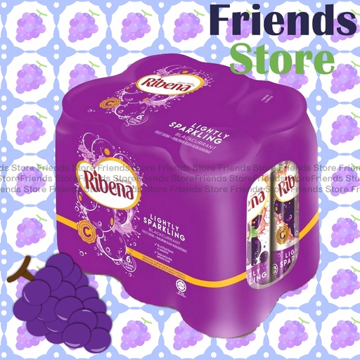 [4000144D] Ribena - (罐裝) Sparkling Blackcurrant Fruit Drink (320ml X 6) BBD: 10 AUG 2025 or after