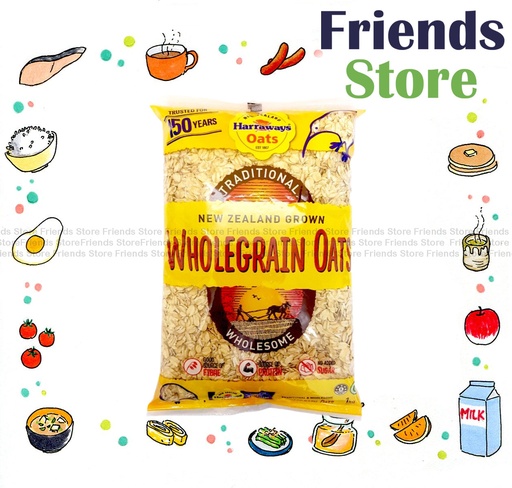 [4126L5L2] HARRAWAYS - Wholegrain Oats 原塊麥片 (1000g X 1)  (Parallal Imported/Packing Randomly Distribued)