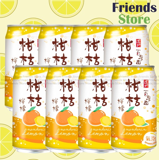 [4000754G] Tao Ti - 百果園 Sparkling Mandarin Lemon Juice Drink (Carbonated) (310ml x 8)