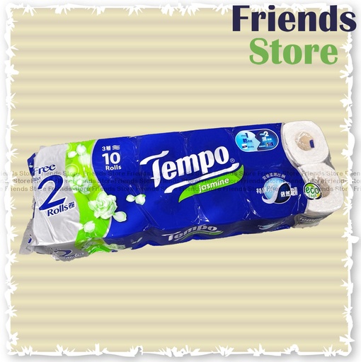 [13031G1C] Tempo - 3 Ply Tissue Rolls (Jasmine茉莉花味) 12Rolls/Pack   (packing randomly distributed)