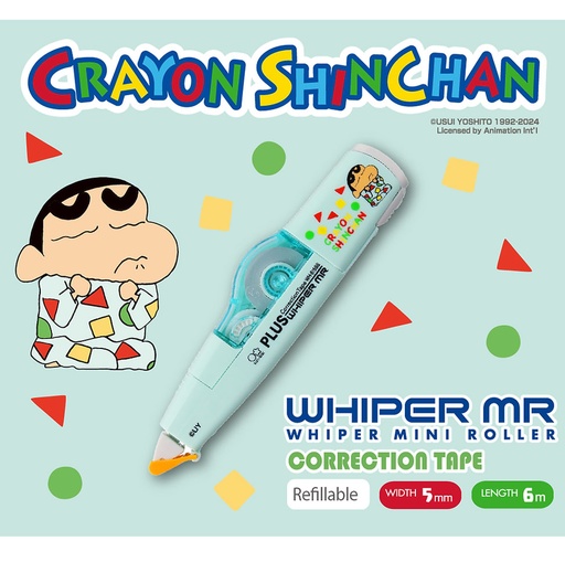 [19023A] 普樂士 - 蠟筆小新 X WHIPER MR 改錯帶機 W5mm X L6m (綠色) WH-615-CS-K
