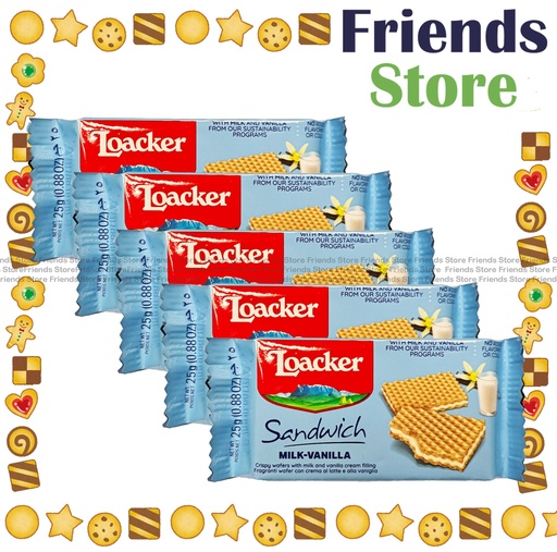 [4TM2H2] Loacker - Sandwich Milk-Vanille (25g x 5)