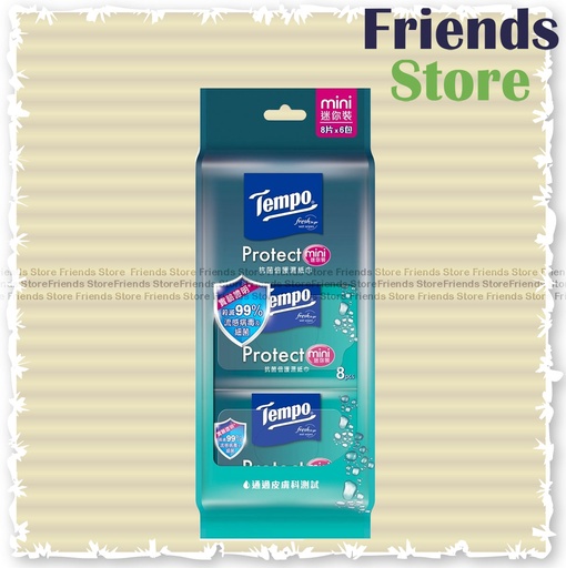 [13031J] Tempo - Protect Disinfectant Wet Wipes Mini Pack 6 packs  (原味) 