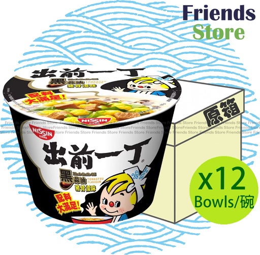 [400114G7F] Nissin - [Full Case] Demae Iccho <Bowl碗麵> Noodles Black Garlic Oil Tonkotsu Flavour (105g X 12)
