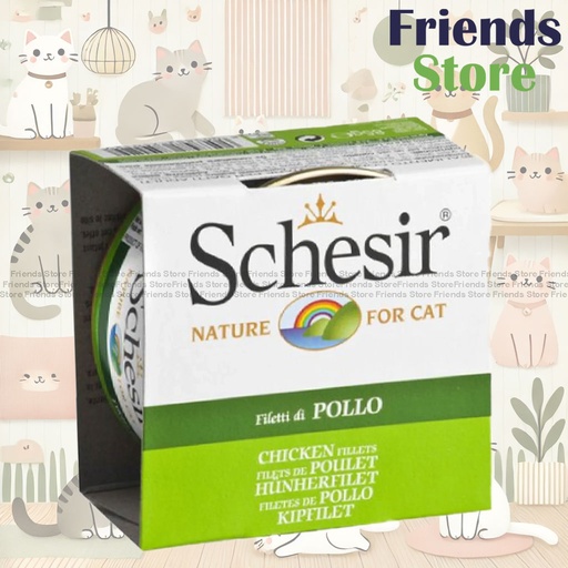 [SCH750129] Schesir - 160 All Natural Chicken Shredded Rice Canned Cat Food 85g All-round Health Canned Cat Food