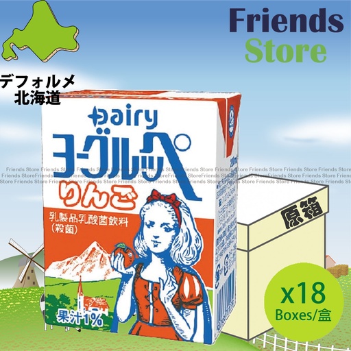 [4A4BF] HOKKAIDO DAIRY - [Full Case] (Apple蘋果) Yoghurppe Drink (200ml X 18) BBD: On/after 20 JUL 2025