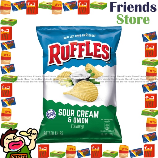 [4007633B9C] LAY'S - Ruffles Sour Cream & Onion Potato Chips (180g X 1)BBD: SEP 2025