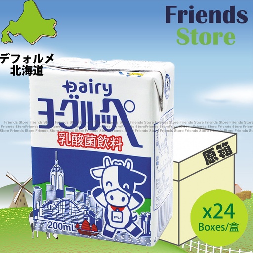 [4A4AF] HOKKAIDO DAIRY - [原箱] 北海道乳業 <迷你裝> 乳酸飲料 (200毫升 X 24) 最佳飲用日期: 2025年9月15日或之後