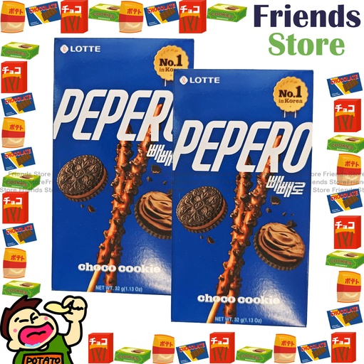 [4007684U4] 樂天 - 韓國 Pepero 黑餅乾朱古力口味餅乾條 (32克 X 2) (深藍)