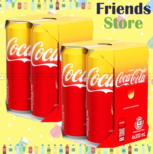 [400173H] Coca-Cola - Tall Can Lemon Coca Cola (Lemon Flv.) Sparkling Beverage (330ml X 4 X 2)