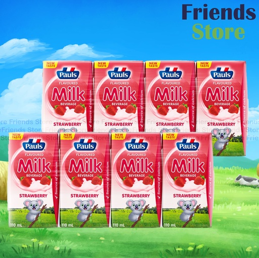 [4004421J] Pauls - <迷你裝> Milk UHT Strawberry (Red) (110ml X 4 X 2)