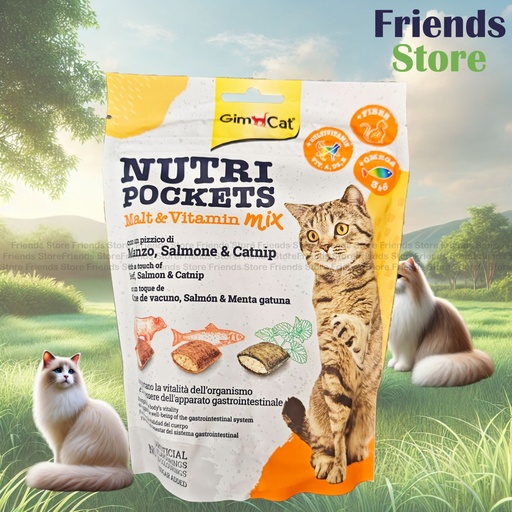 [GM400693] GimCat - NUTRI POCKETS MALT & VITAMINE MIX 150G