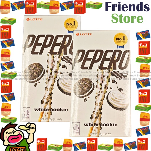 [4007684U6] 樂天 - 韓國 Pepero 白朱古力口味 餅乾條 (32克 X 2)