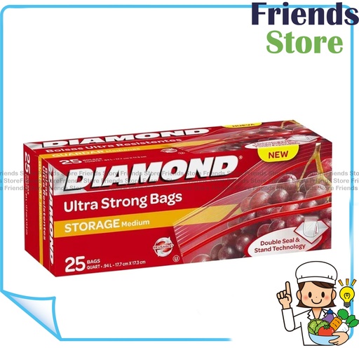 [40007730D1] DIAMOND - Ultra Strong Bag Storage-medium 25s (extra 5 free bags packing randomly dist.)