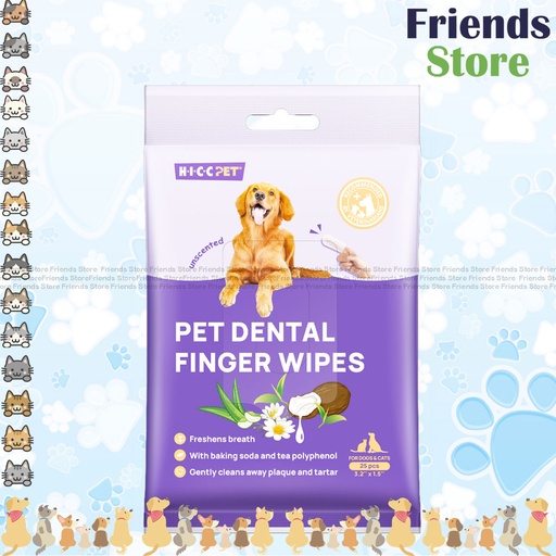 [H991261] HICC PET - Pet Dental Finger Wipes  (Uncented) 25pcs
