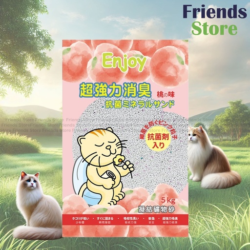 [EJ50193] ENJOY - 香桃味凝結吸臭貓砂5kg