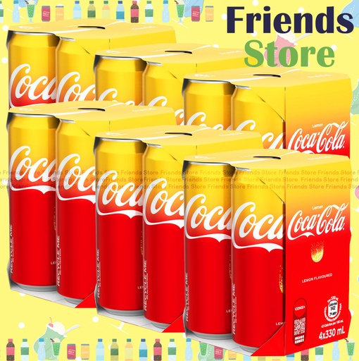 [400173HF] Coca-Cola - [Full Case] "Tall Can" Lemon Coca Cola (Lemon Flv.) Sparkling Beverage (330ml X 4 X 6)