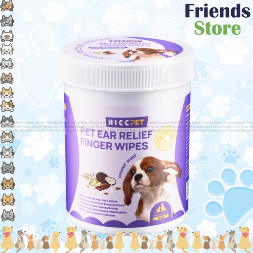 [H913174] HICC PET - Pet relief ear finger wipes (Coconut Scent) 50pcs