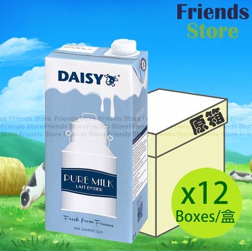 [4004425F] DAISY - [原箱] 大公司 純牛奶 (藍) (1公升 X 12)